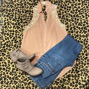 Double Zero high low open back shell